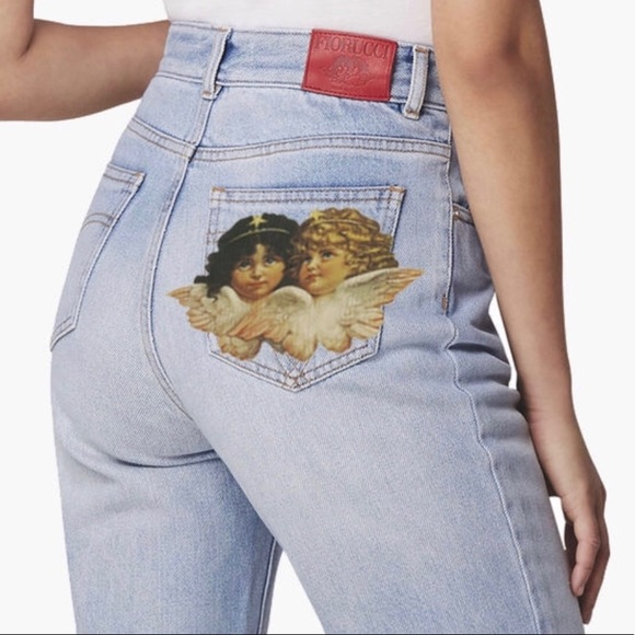 fiorucci angel patch jeans